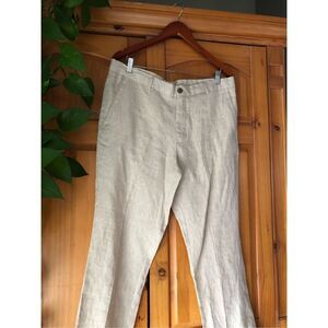 Tasso Elba Island Trouser Pants Mens 36X30L Linen Zip